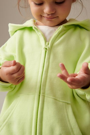 Lime Green Zip Through Hoodie 3mths 7yrs