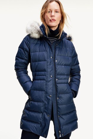 Buy Tommy Hilfiger Blue Tyra Down Coat 