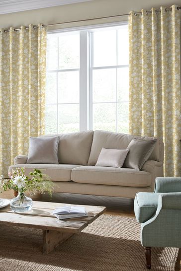 Laura Ashley Gold Rye Made to Measure Curtains
