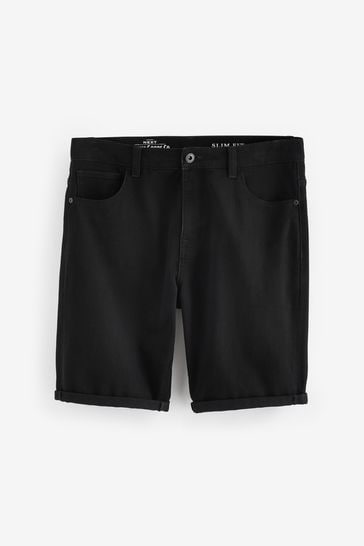 Black Summer Weight Denim Shorts
