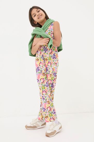 FatFace Pink Art Floral Jersey Printed Jumpsuit