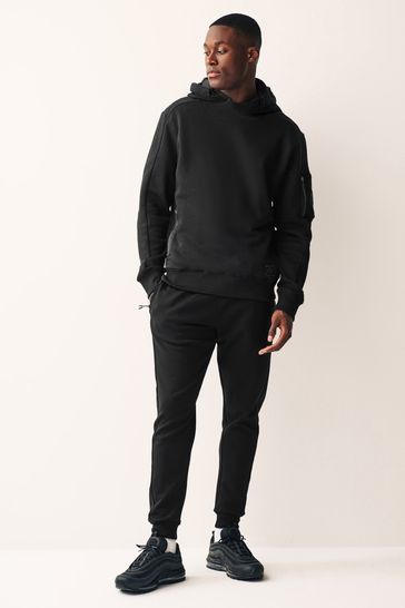 Buy Black Cargo Utility Hoodie from Next Bahrain