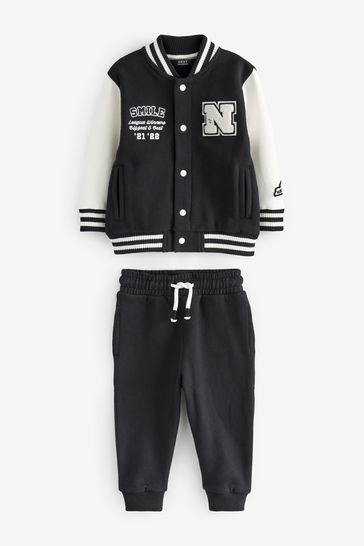 Black white letterman jacket discount