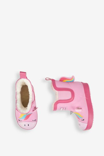 Buy JoJo Maman B b Pink Cosy Lined Unicorn Ankle Wellies from