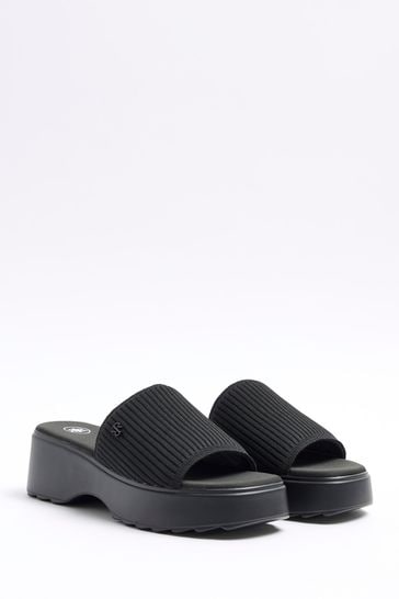 River island black flatforms best sale