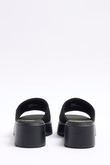 River island black flatforms store