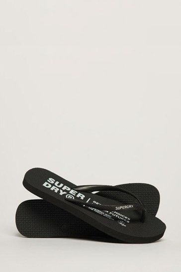Superdry black on sale flip flops