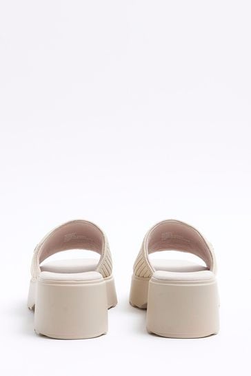 River Island Knitted Mule Flatform Sandals