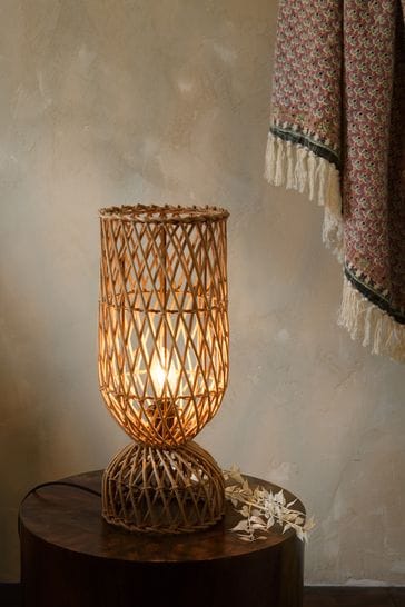 French Connection Natural Rattan Kylo Table Lamp