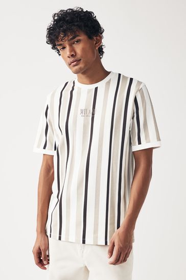 Neutral Vertical Stripe T-Shirt