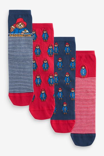 Navy Blue/Red Paddington Bear Ankle Socks 4 Pack