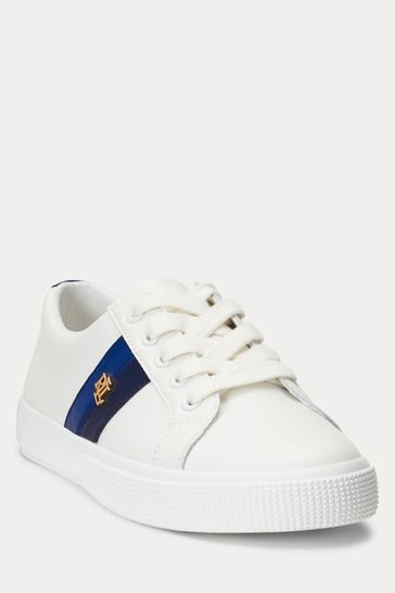 Buy Lauren Ralph Lauren Janson II Leather White Sneakers from Next