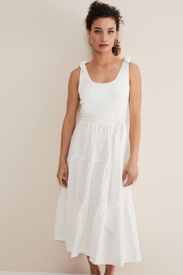 Buy Phase Eight Jennie Strappy Tiered White Dress from Next Ireland