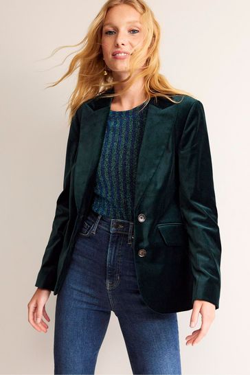 Boden green velvet coat sale