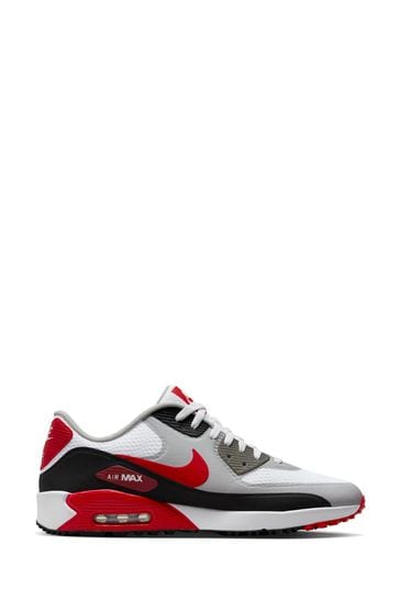 Mens nike air max sales 90 white and red