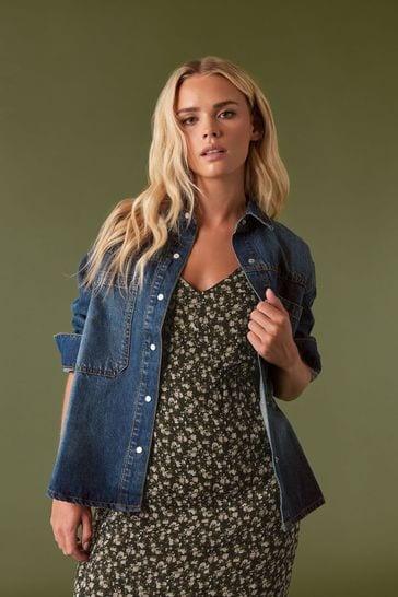 PixieGirl Petite Blue Denim Shacket