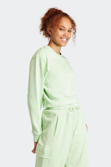 adidas Green Sportswear All Szn Fleece Crop Sweatshirt
