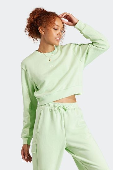 Buy adidas Green Sportswear All Szn Fleece Crop Sweatshirt from