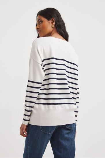 Buy JD Williams White Striped Scoop Neck Jumper from Next Poland