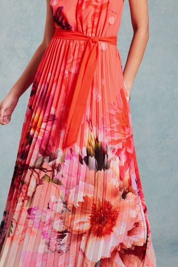 Buy Love Roses Pleated Halterneck Maxi Dress from Next Bahrain