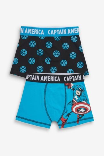 Blue Marvel® Captain America 2 Pack Trunks (2-12yrs)