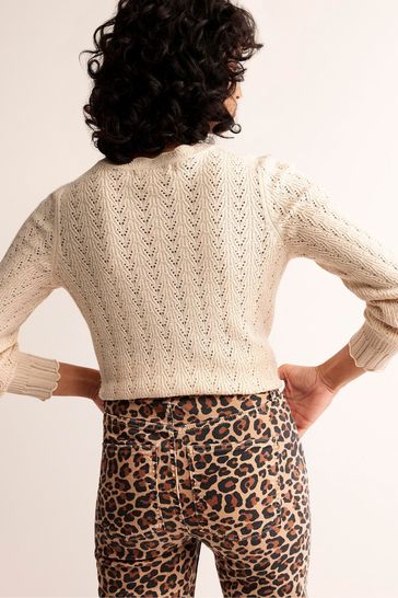 Buy Boden Cream Pointelle Stitch Jumper from Next Belgium
