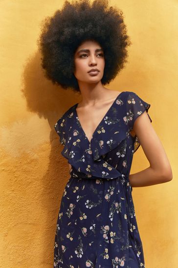 Loft floral wrap dress hot sale
