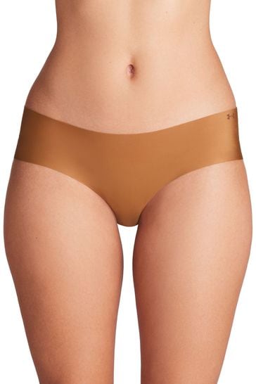 Under Armour Light Brown No Show Pure Stretch Hipster Knickers 3 Pack