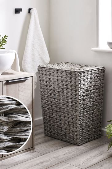 Grey Hepworth Wicker Hamper Laundry Hamper