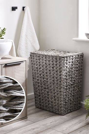 Grey Hepworth Wicker Hamper Laundry Hamper