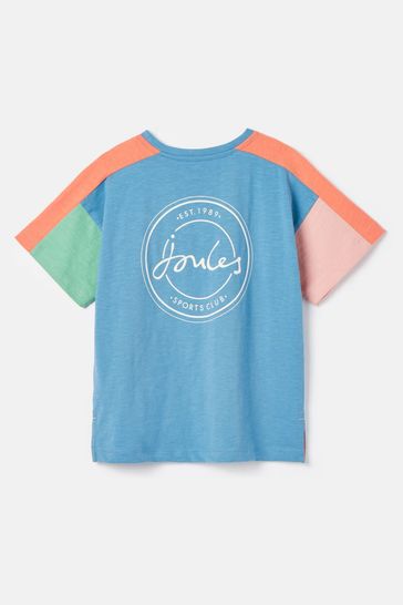 Joules Betty Blue Colour Block Short Sleeve T Shirt