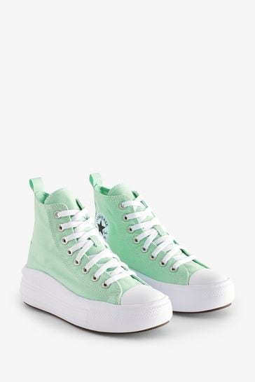 Converse White Green Chuck Taylor All Star Move Youth Trainers