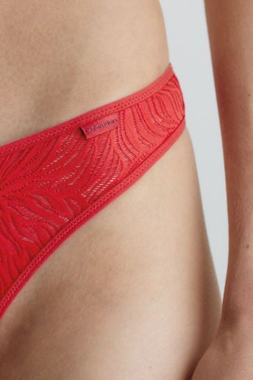 Calvin klein red lace thong clearance