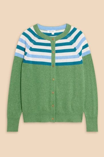 White stuff top green cardigan