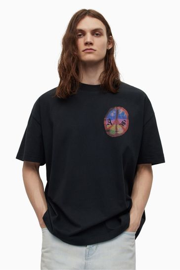 Buy AllSaints Ether Crew Black T Shirt from Next Luxembourg