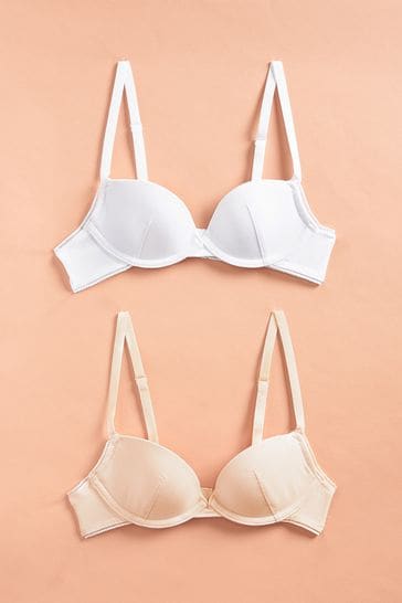 Buy Nude/White First Bra Light Pad Non Wire Bras 2 Pack from Next USA