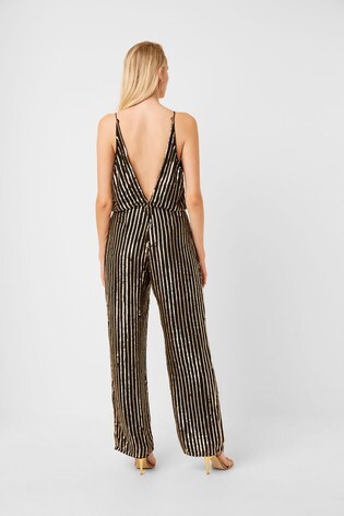 french connection striped jumpsuit