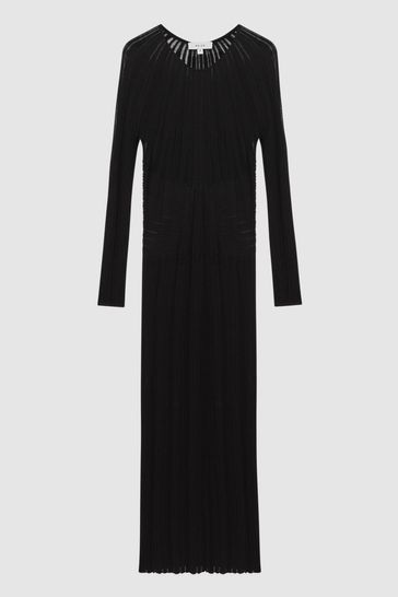 Black striped on sale bodycon dress