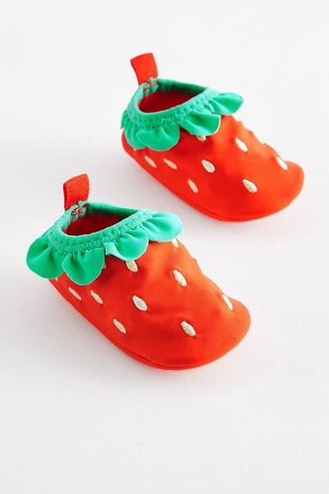 Red Strawberry Character Swim Sock Baby Shoes (0-24mths)