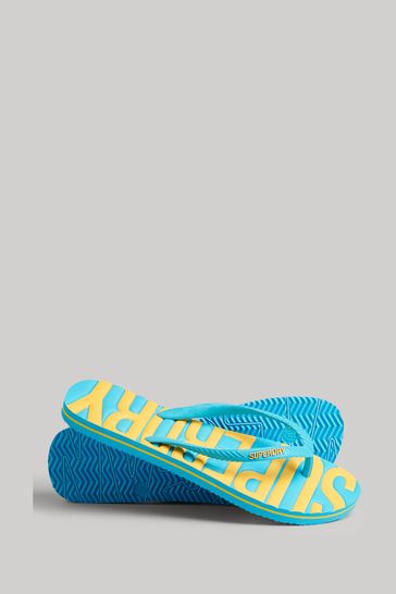 Superdry Light Blue Vintage Vegan Flip Flops