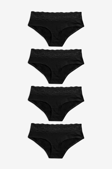 Yacht & Smith Womens Cotton Lycra Underwear Black Panty Briefs In