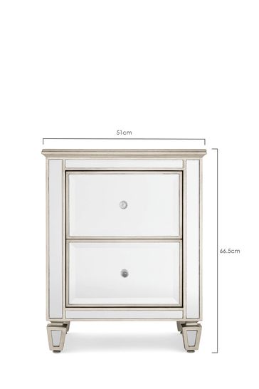 Mirrored white on sale bedside table
