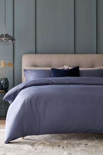 Blue Collection Luxe 400 Thread Count 100% Egyptian Cotton Sateen Duvet Cover And Pillowcase Set