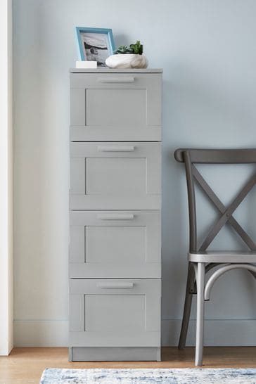 Grey slim chest shop of drawers