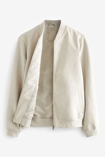 Men faux suede ribbed bomber jacket best sale