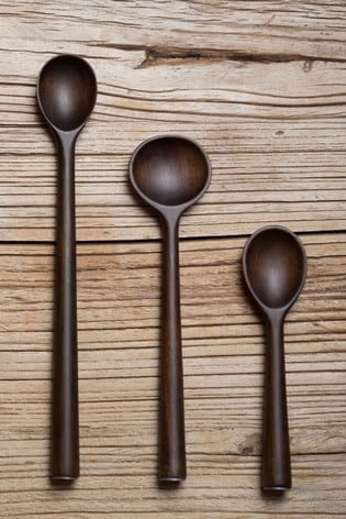 Artisan Street Set of 3 Brown Serving Spoons