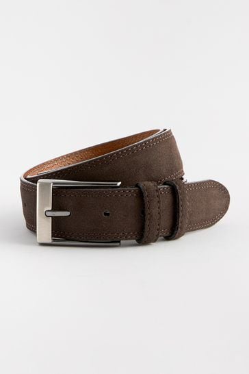 Brown Signature Double Keeper Suede Belt