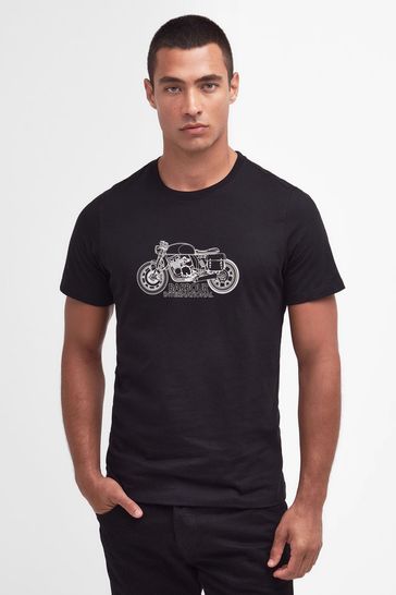 Barbour® International Black Colgrove Bike Motor Graphic T-Shirt