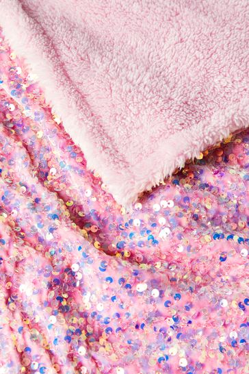 Buy Pink Sequin Super Soft Fleece Throw Blanket from Next Bahrain