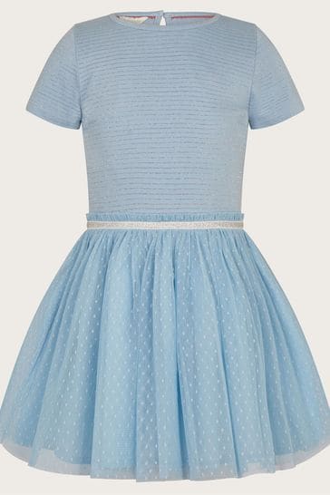 Buy Monsoon Blue Disco Dobby Dress from Next Luxembourg